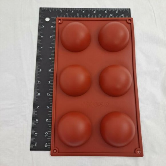 Silicone Chocolate Bomb Baking Molds Semi Sphere Domes 2 Pk 6 cavity each LARGE - Picture 2 of 5